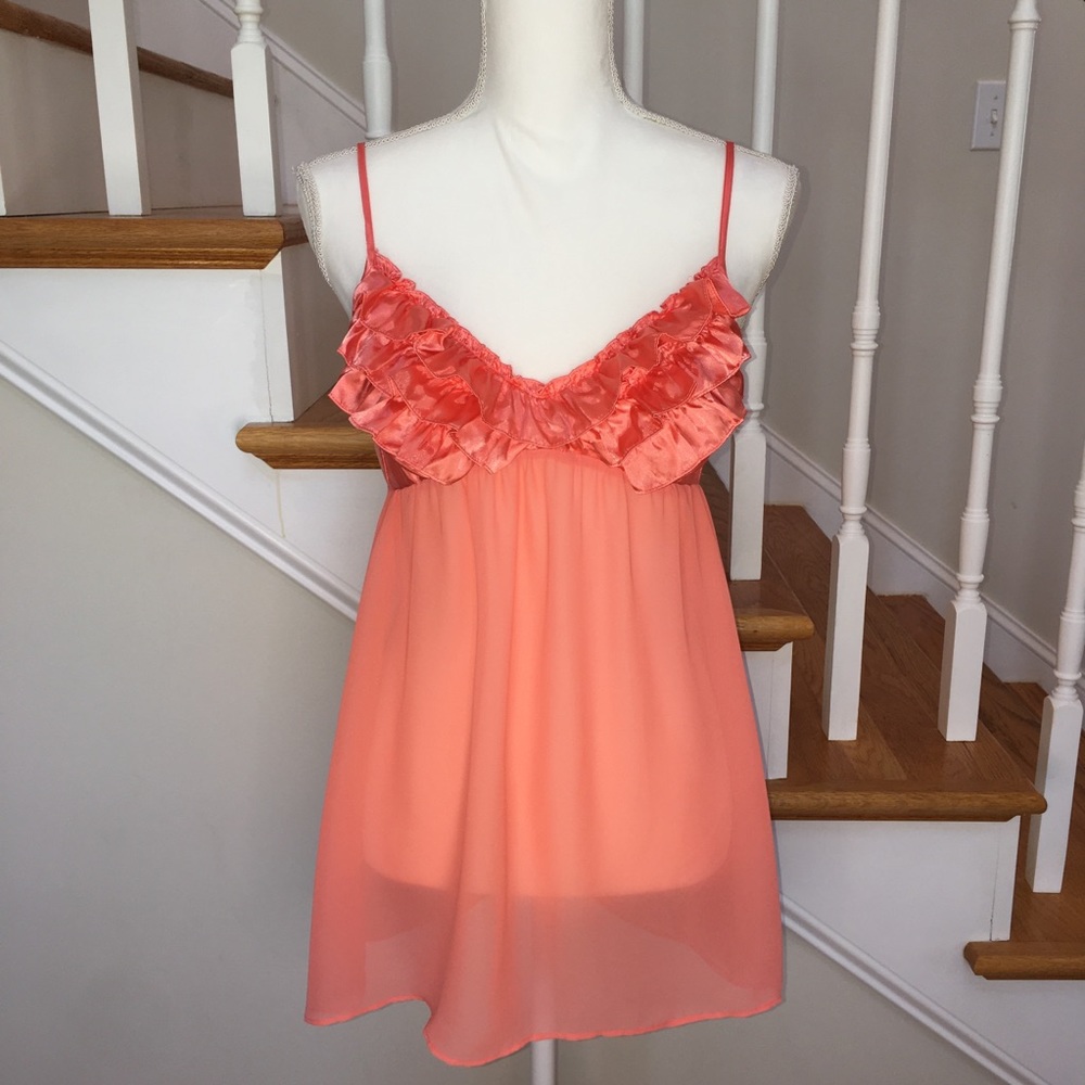 Satin and chiffon babydoll chemise M